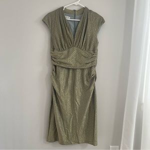 Maggy London Gold Wiggle Dress. Pinup, Retro! Size 10